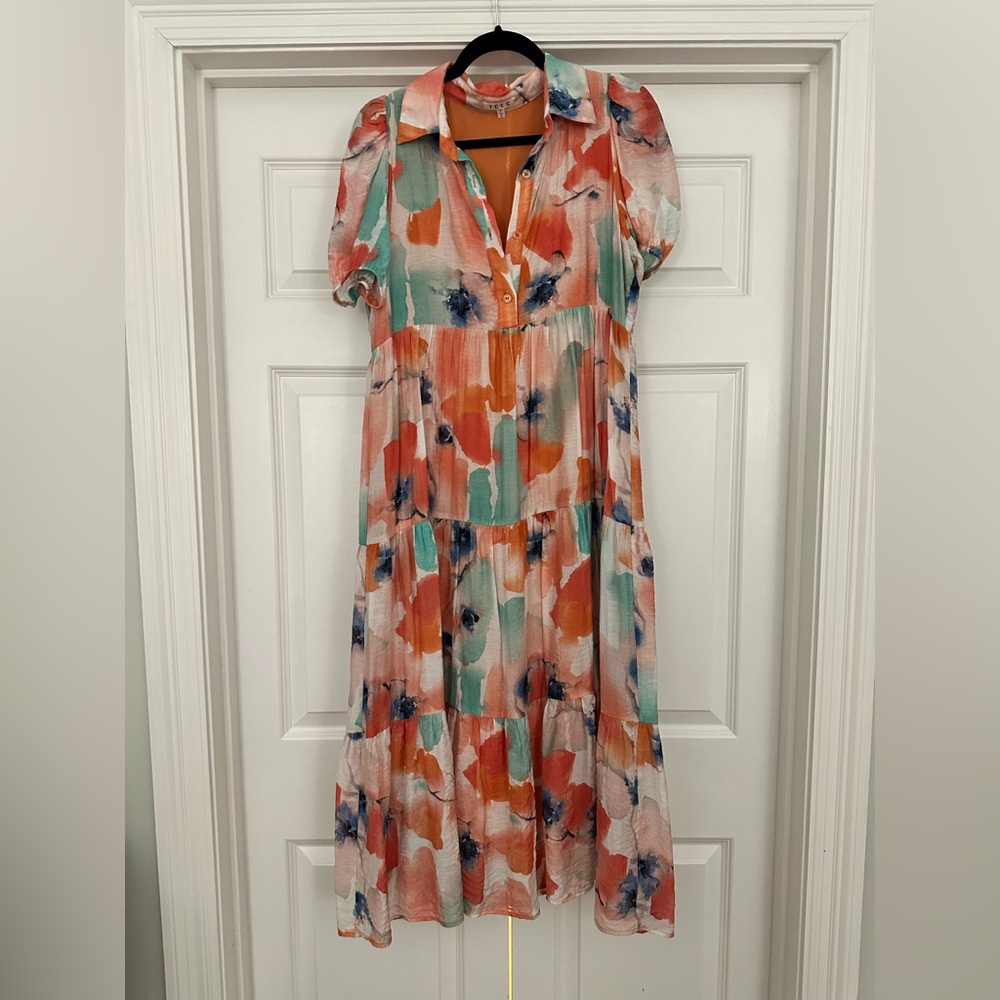 TCEC Medium Color Print Maxi Dress